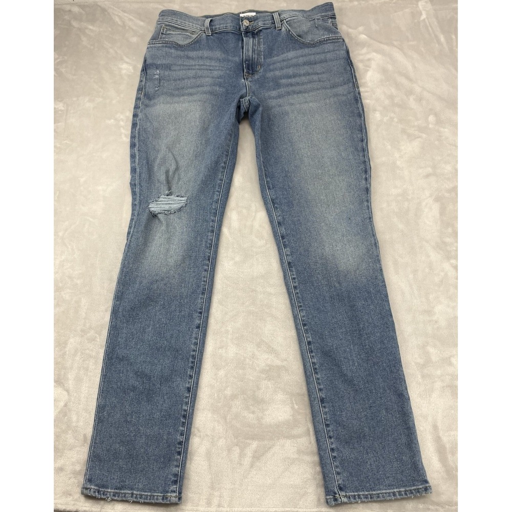 Hudson Jean Men 36 Fit(34x33)Blue Wash Blake Anderson Slim Straight Distressed